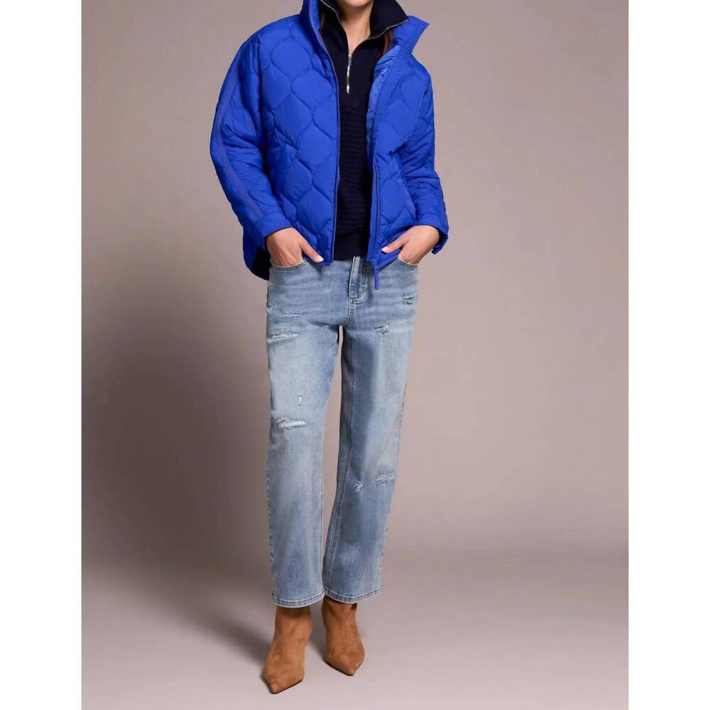 NEW TRIBAL larkyn lightweight drop shoulder quilted puffer jacket in lapis blue